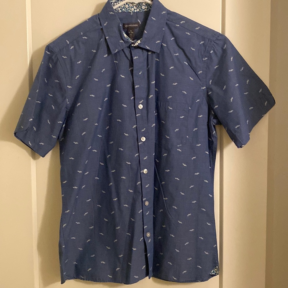 Van Heusen Blue Pocket Short Sleve